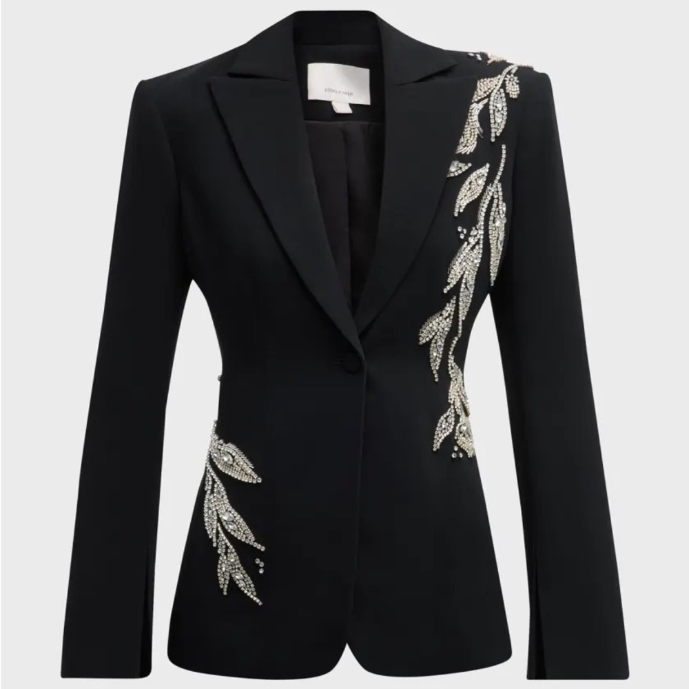 Cinq a sept Crystal Floral Embellished Crepe Blazer. Never been worn.🆕